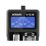 XTAR VC2 USB Li-ion Battery LCD Charger for 3.7V 10440 18650 26650 Batteries black