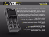 XTAR VC2 USB Li-ion Battery LCD Charger for 3.7V 10440 18650 26650 Batteries black