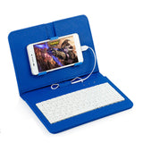 General Wired Keyboard Flip Holster Case for Andriod Mobile Phone 4.8-6.0"" purple