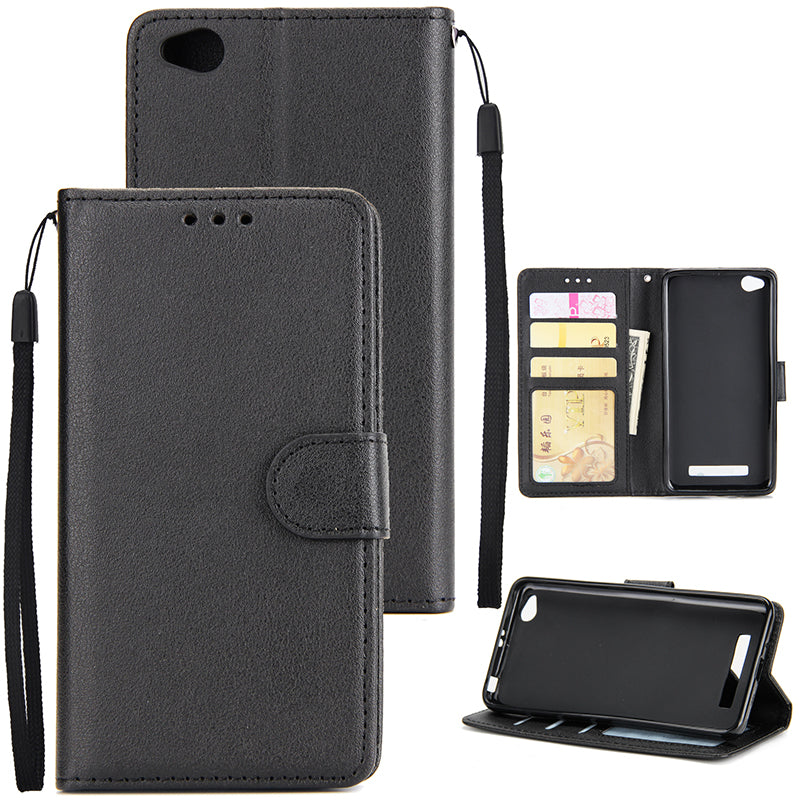 Ultra Slim Shockproof Full Protective Case with Card Wallet Slot for Xiaomi Redmi 4A black