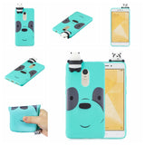 For XIAOMI Redmi NOTE 4X/NOTE 4 3D Cute Coloured Painted Animal TPU Anti-scratch Non-slip Protective Cover Back Case Light blue