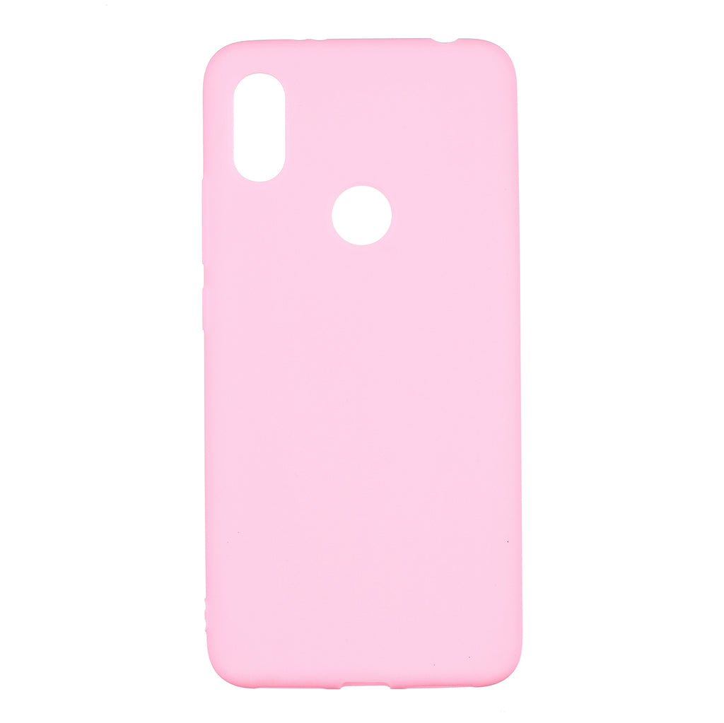 For HUAWEI Y6 2019 Lovely Candy Color Matte TPU Anti-scratch Non-slip Protective Cover Back Case dark pink