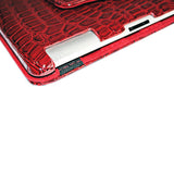 Dragonpad? 360 Degrees Rotating Stand Pu Leather Case for Ipad 3 (Red Luxury Crocodile Pattern)