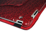 Dragonpad? 360 Degrees Rotating Stand Pu Leather Case for Ipad 3 (Red Luxury Crocodile Pattern)