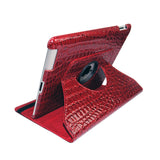 Dragonpad? 360 Degrees Rotating Stand Pu Leather Case for Ipad 3 (Red Luxury Crocodile Pattern)