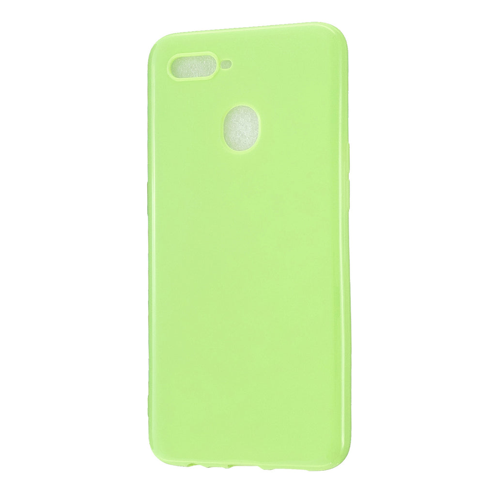 For OPPO A7/F9/F9 Pro Cellphone Cover Non-Slip Ultra Thin Silm Fit Easy Install Soft TPU Smartphone Shell Fluorescent green