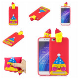 For XIAOMI Redmi 5A 3D Cute Coloured Painted Animal TPU Anti-scratch Non-slip Protective Cover Back Case red