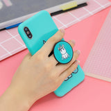 For HUAWEI MATE 20 pro Pure Color Phone Cover Cute Cartoon Phone Case Lightweight Soft TPU Phone Case with Matching Pattern Adjustable Bracket 5