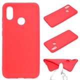 For HUAWEI Y6 2019 Lovely Candy Color Matte TPU Anti-scratch Non-slip Protective Cover Back Case Light pink