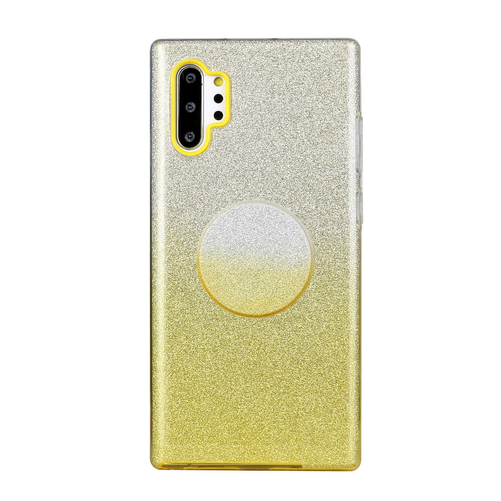 for HUAWEI P20 LITE/P30 LITE/P40 LITE/Nova6SE/Nova 7i Phone Case Gradient Color Glitter Powder Phone Cover with Airbag Bracket yellow