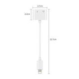 Dual Lightning Headphone Audio and Charge Adapter for iPhone X 8/8 Plus 7/7Plus  white