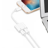 Dual Lightning Headphone Audio and Charge Adapter for iPhone X 8/8 Plus 7/7Plus  white