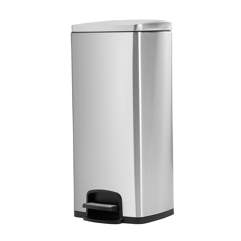 Rectangle, Stainless Steel, Soft-Close, Step Trash Can, 8 Gallon/30L **
