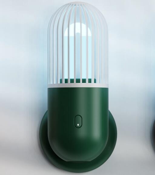 Capsule UV Disinfection Lamp with Ozone Sterilization Can Be Regularly Disinfected for Bedroom Dark green-with ozone