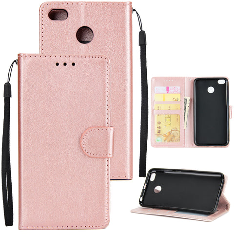 Ultra Slim Shockproof Full Protective Case with Card Wallet Slot for Xiaomi Redmi 4X Rose gold
