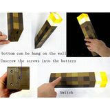 Light Up Torch 28CM High Brightness LED Minecraft Hand Held or Wall Mount Flashlight