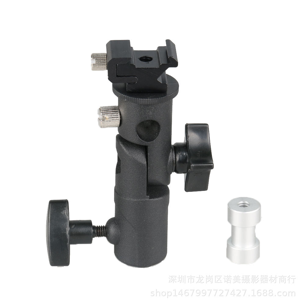 Hot Shoe Umbrella Holder Mount E Type Flash Light Stand Bracket for DSLR Camera black