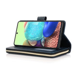 For Samsung A51 5G/A71 5G/Note 10 pro Pu Leather  Mobile Phone Cover Zipper Card Bag + Wrist Strap blue