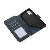 For Samsung A51 5G/A71 5G/Note 10 pro Pu Leather  Mobile Phone Cover Zipper Card Bag + Wrist Strap blue