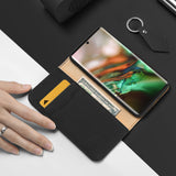 DUX DUCIS For Samsung NOTE 10 PLUS Luxury Genuine Leather Magnetic Flip Cover Full Protective Case with Bracket Card Slot black