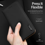 DUX DUCIS For Samsung NOTE 10 PLUS Luxury Genuine Leather Magnetic Flip Cover Full Protective Case with Bracket Card Slot black