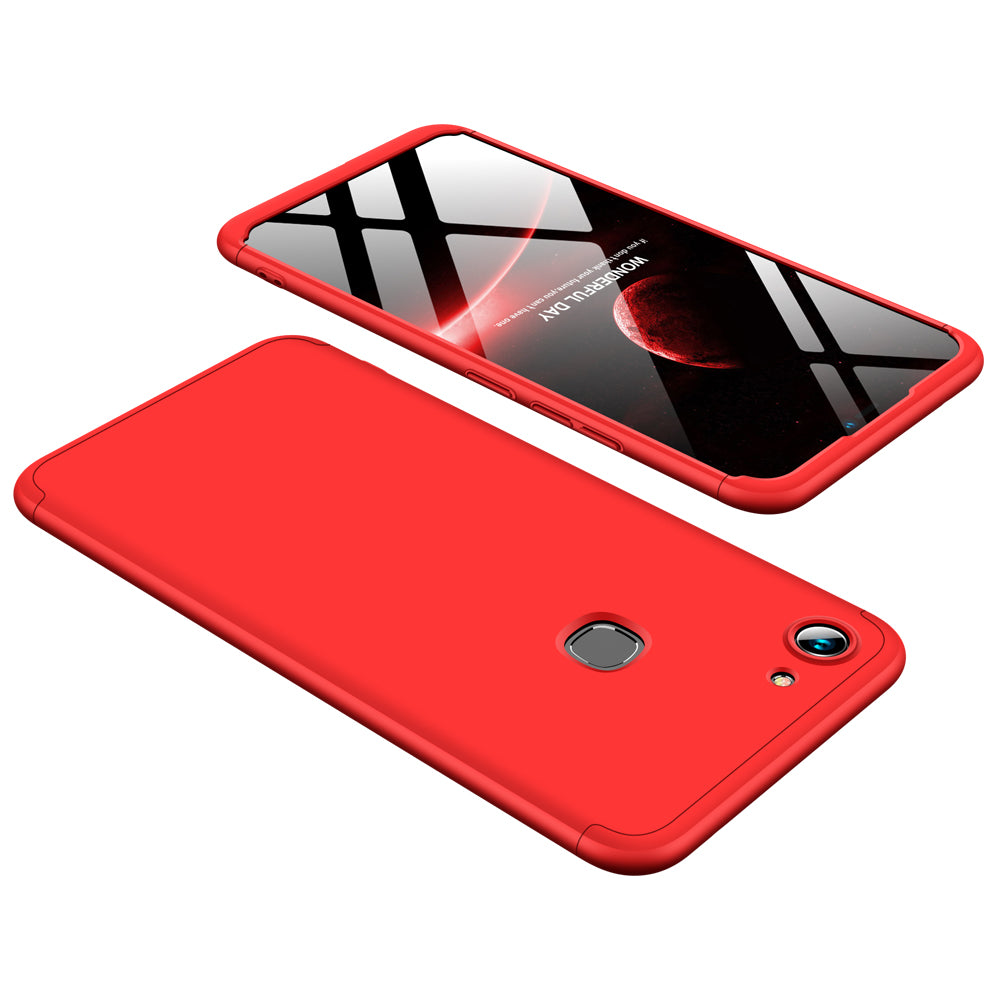 For VIVO Y83 Fingerprint Slim 3 in 1 Hybrid Hard Case Full Body 360 Degree Protection Back Cover red