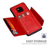 For HUAWEI MATE 20 PRO Double Buckle Non-slip Shockproof Cell Phone Case with Card Slot Bracket red
