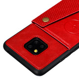 For HUAWEI MATE 20 PRO Double Buckle Non-slip Shockproof Cell Phone Case with Card Slot Bracket red