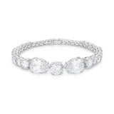 Elegant Pear and Round Cubic Zirconia Tennis Bracelet