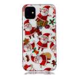 For Apple iPhone11 Mobile Shell Soft TPU Phone Case Smartphone Cover Elk Snow Christmas Series Pattern Protective Shell