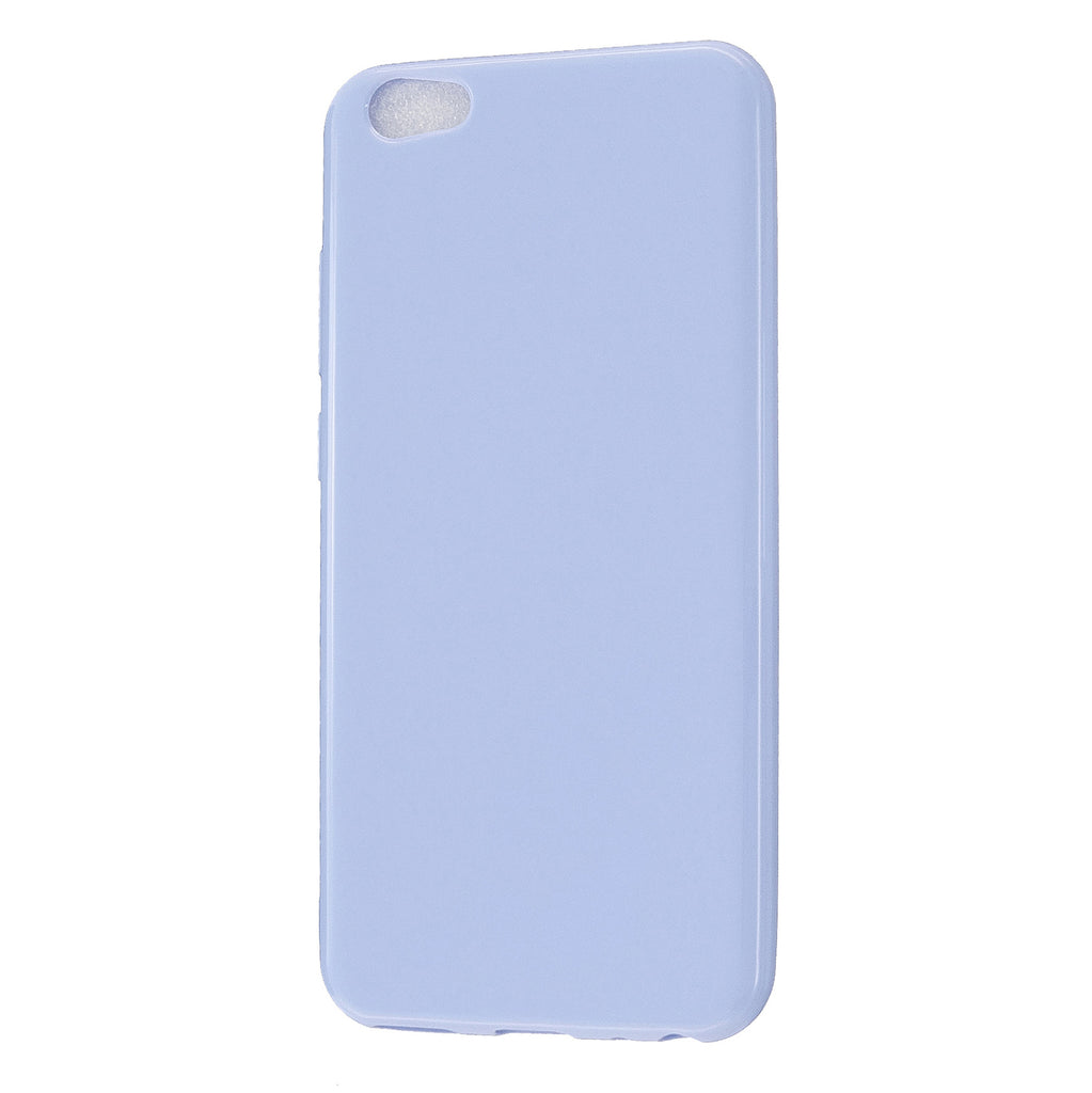 For VIVO Y67/Y71 Cellphone Cover Glossy TPU Phone Case Anti-Dust Stain-proof Easy Install Screen Protector Taro purple