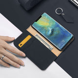 DUX DUCIS For Huawei MATE 20 pro Luxury Genuine Leather Magnetic Flip Cover Full Protective Case with Bracket Card Slot blue_Huawei MATE 20 pro