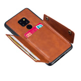 For HUAWEI MATE 20 Double Buckle Non-slip Shockproof Cell Phone Case with Card Slot Bracket Light Brown
