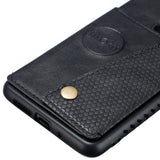 For HUAWEI MATE 20 Double Buckle Non-slip Shockproof Cell Phone Case with Card Slot Bracket black