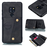For HUAWEI MATE 20 Double Buckle Non-slip Shockproof Cell Phone Case with Card Slot Bracket black