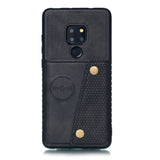For HUAWEI MATE 20 Double Buckle Non-slip Shockproof Cell Phone Case with Card Slot Bracket black