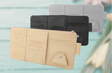 Car Sun Visor Card Holder Glasses Clip with Mobile Phone Bag Beige