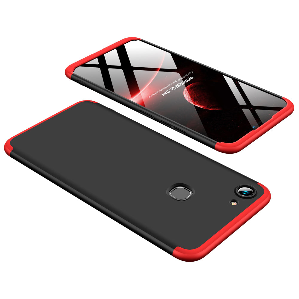 For VIVO Y83 Fingerprint Slim 3 in 1 Hybrid Hard Case Full Body 360 Degree Protection Back Cover Red black red