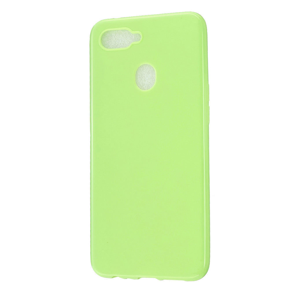 For OPPO A7/F9/F9 Pro Cellphone Cover Non-Slip Ultra Thin Silm Fit Easy Install Soft TPU Smartphone Shell Fluorescent green