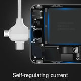 Joyroom L317 2.4A Nylon Braided USB Charging Cable 3 in 1 for Apple / Android / Type-c Cable white_white