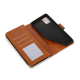 For Samsung A51 5G/A71 5G/Note 10 pro Pu Leather  Mobile Phone Cover Zipper Card Bag + Wrist Strap brown
