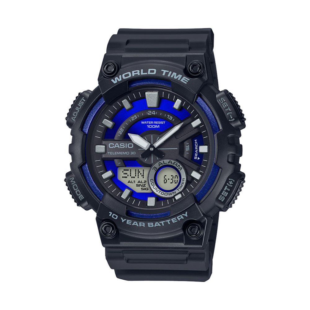 Casio Men's AEQ110W-2A2V Black Resin Sport Watch