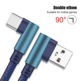 Universal USB Elbow Data Transmission Line Fast Charging Micro USB Type-C 8 Pin Line for Mobile Phone 0.25M