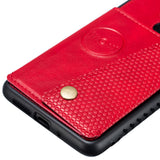 For HUAWEI MATE 20 Double Buckle Non-slip Shockproof Cell Phone Case with Card Slot Bracket red