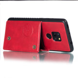 For HUAWEI MATE 20 Double Buckle Non-slip Shockproof Cell Phone Case with Card Slot Bracket red
