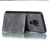 For HUAWEI MATE 20 Double Buckle Non-slip Shockproof Cell Phone Case with Card Slot Bracket gray