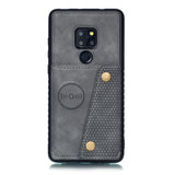 For HUAWEI MATE 20 Double Buckle Non-slip Shockproof Cell Phone Case with Card Slot Bracket gray