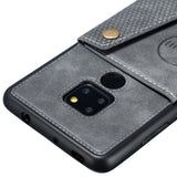 For HUAWEI MATE 20 Double Buckle Non-slip Shockproof Cell Phone Case with Card Slot Bracket gray