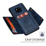 For HUAWEI MATE 20 PRO Double Buckle Non-slip Shockproof Cell Phone Case with Card Slot Bracket blue