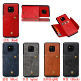 For HUAWEI MATE 20 PRO Double Buckle Non-slip Shockproof Cell Phone Case with Card Slot Bracket blue